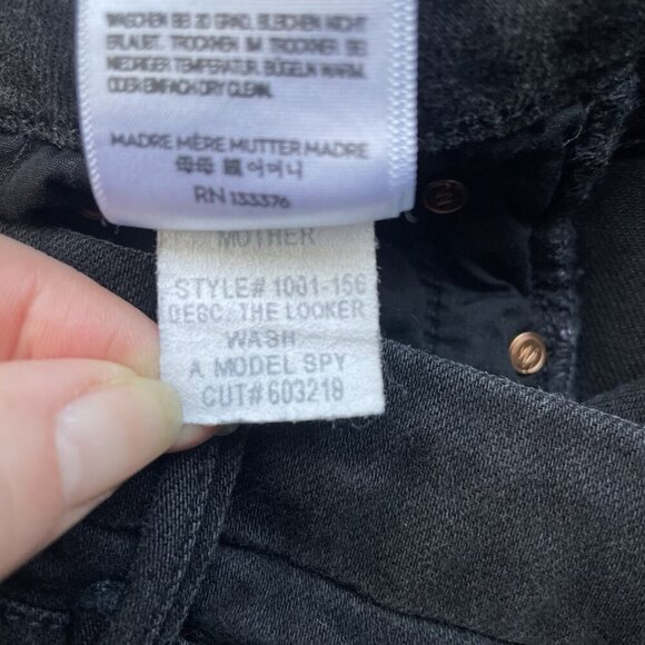 MOTHER The Looker Black Skinny Jeans Mid‎ Rize Size 25 Timeless Minimalist Glam - Picture 7 of 14